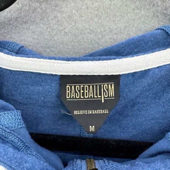 Baseballism Mens Blue Cotton Blend Long Sleeve Full Zip Up Hoodie Size Medium - Picture 4 of 10